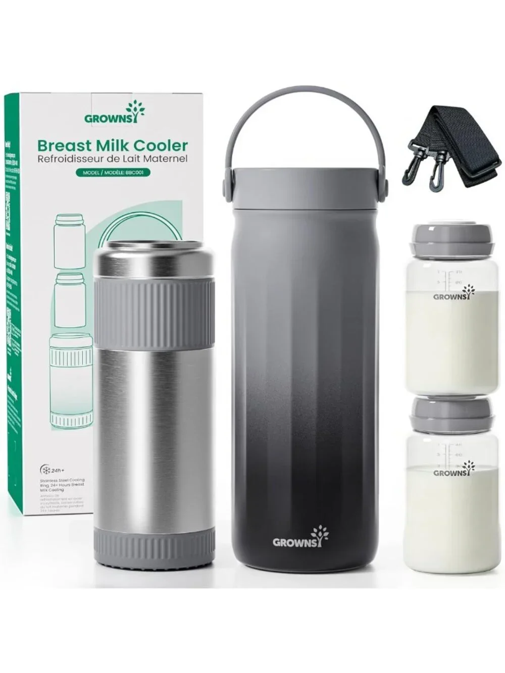 Portable Breast Milk Cooler 22oz - Stainless Steel Chiller, Keeps Milk Fresh